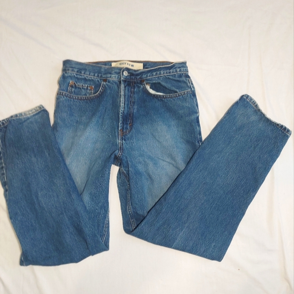 Gap Easy Fit Mens Straight Leg Mid Rise Blue Jeans, 30 x 31"